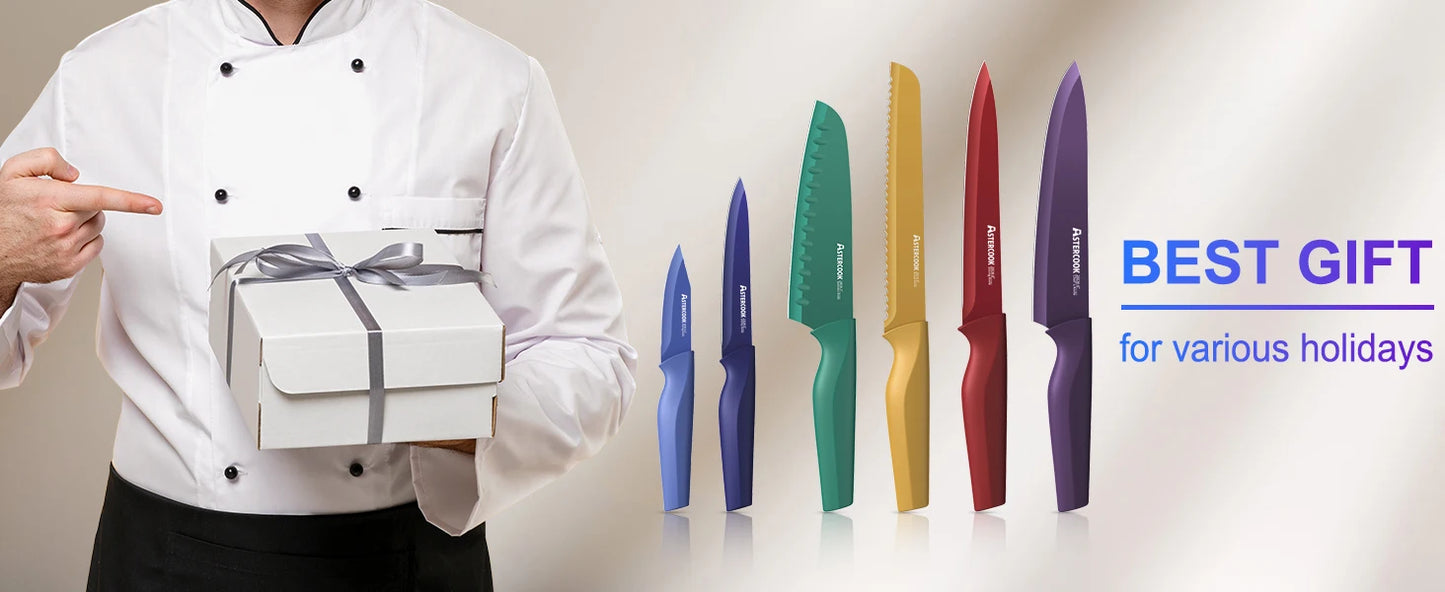 Astercook 12 Pcs Color-Coded Kitchen Knives Set - LoongFly Online