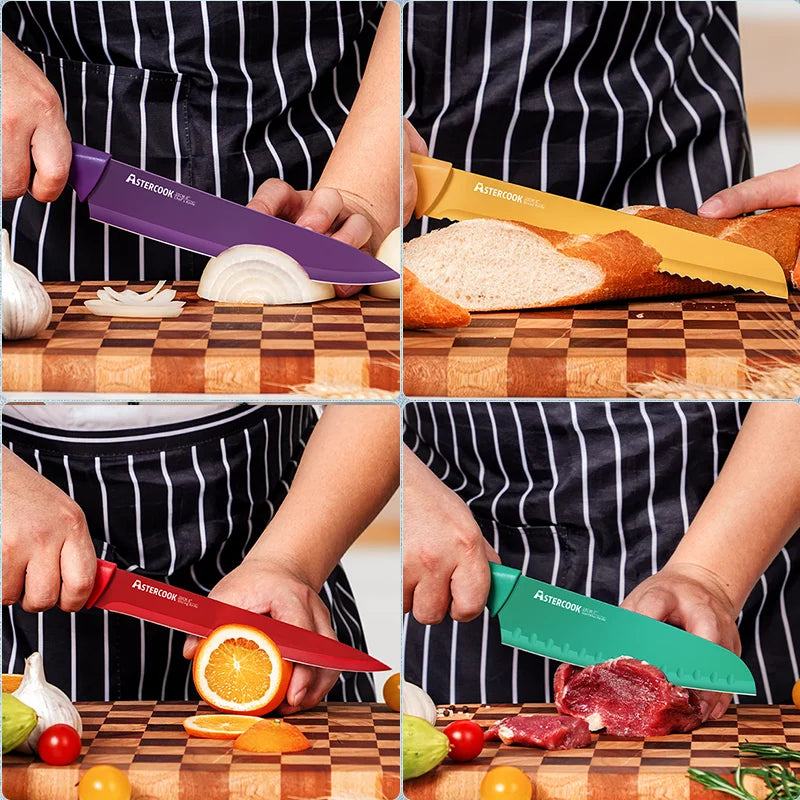 Astercook 12 Pcs Color-Coded Kitchen Knives Set - LoongFly Online