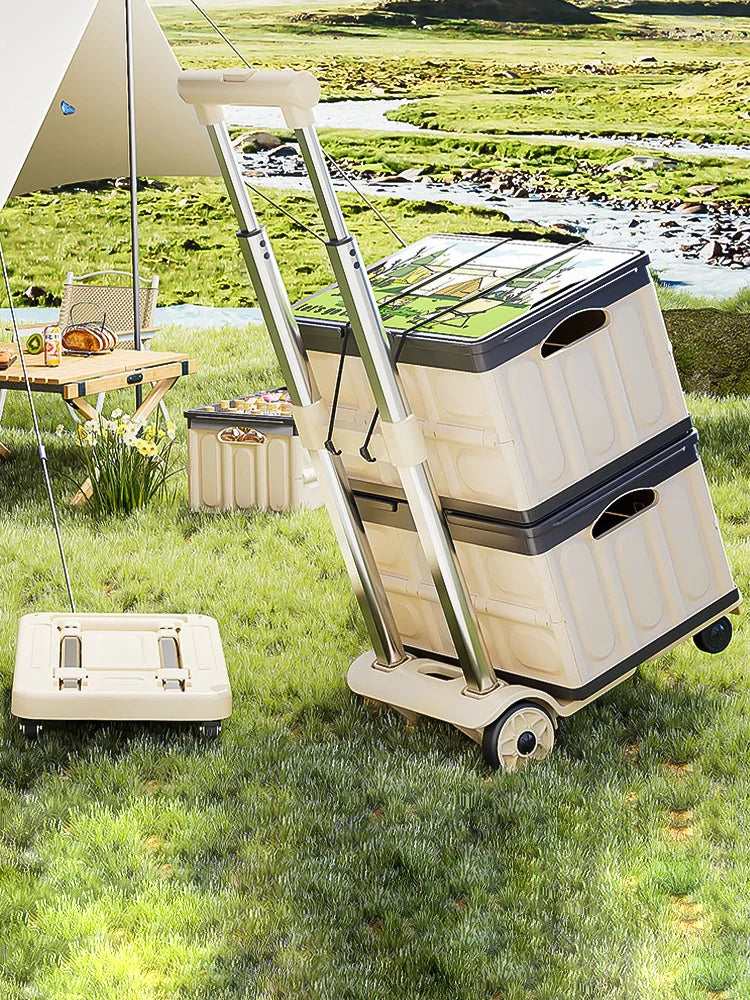 Portable heavy-duty folding snack cart with all-terrain wheels - LoongFly Online