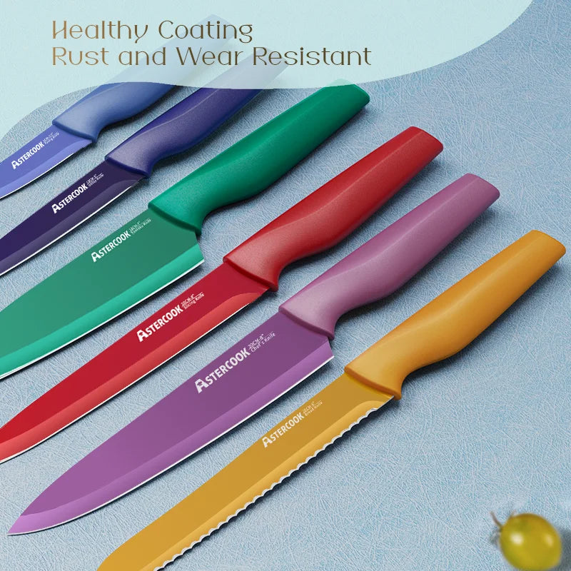 Astercook 12 Pcs Color-Coded Kitchen Knives Set - LoongFly Online