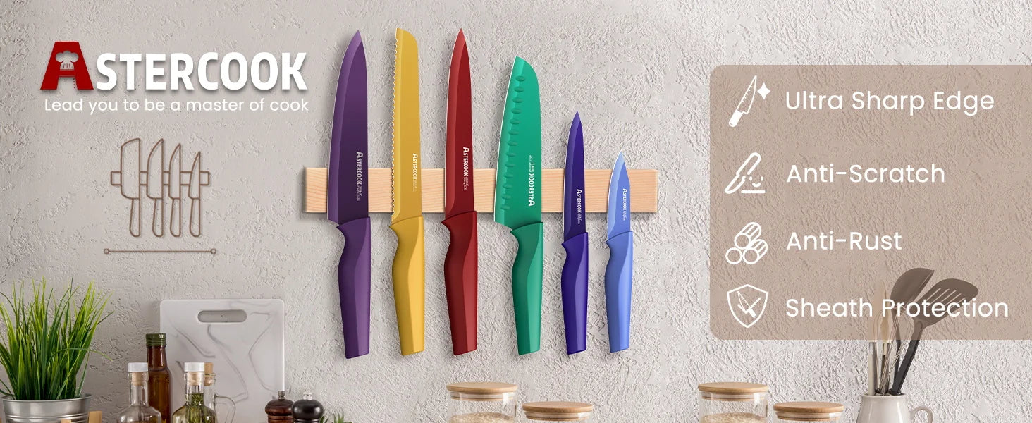 Astercook 12 Pcs Color-Coded Kitchen Knives Set - LoongFly Online