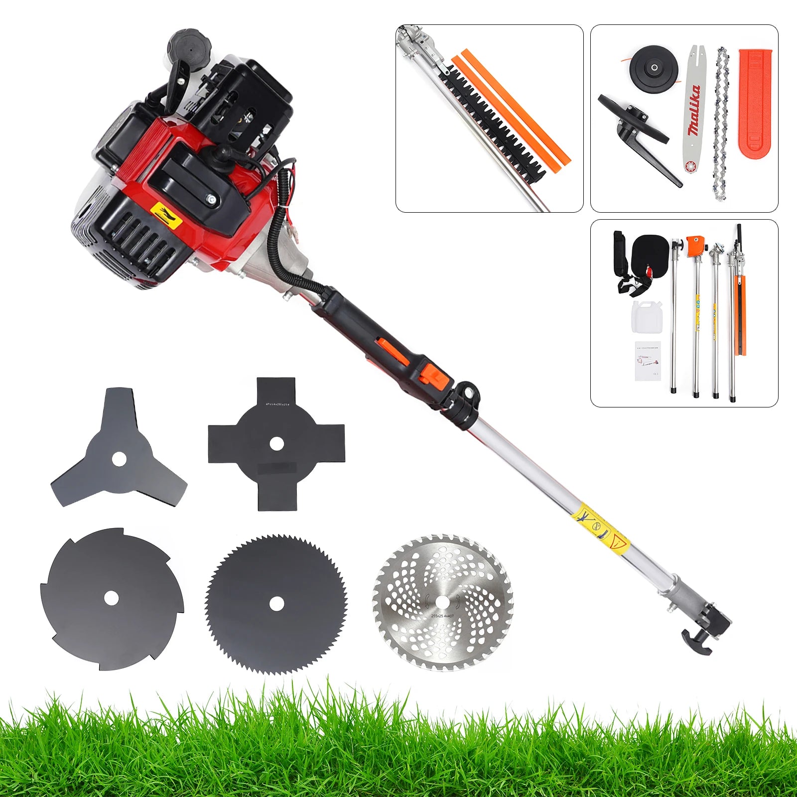 52cc 2-Stroke Hedge Strimmer Gasoline Brush Cutter Grass Wacker Weed Eater Lawn Mower Yard Pruner - LoongFly Online