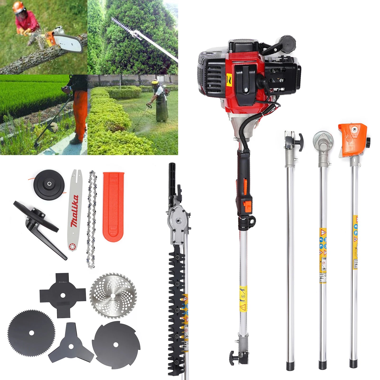 52cc 2-Stroke Hedge Strimmer Gasoline Brush Cutter Grass Wacker Weed Eater Lawn Mower Yard Pruner - LoongFly Online