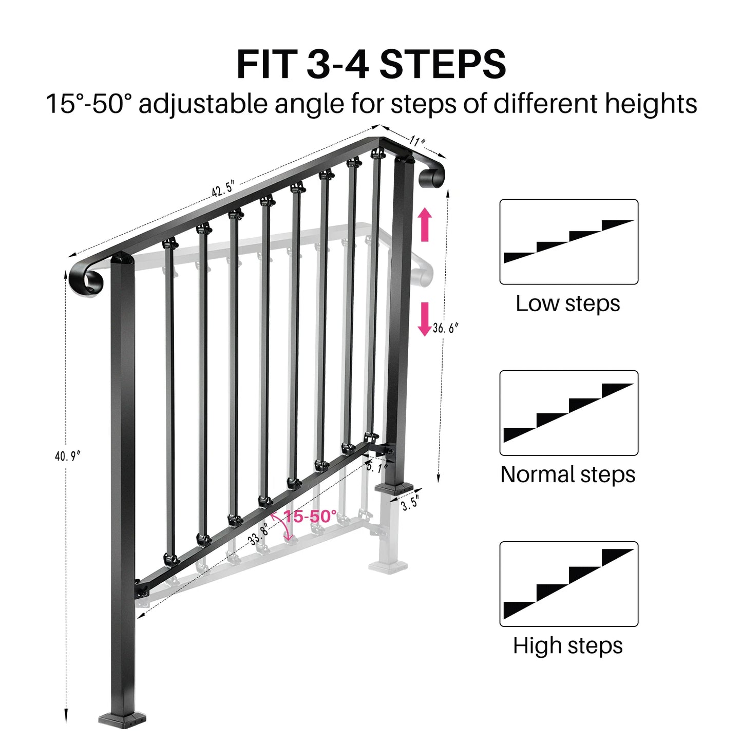 REDLIFE Handrails for Outdoor Steps - LoongFly Online