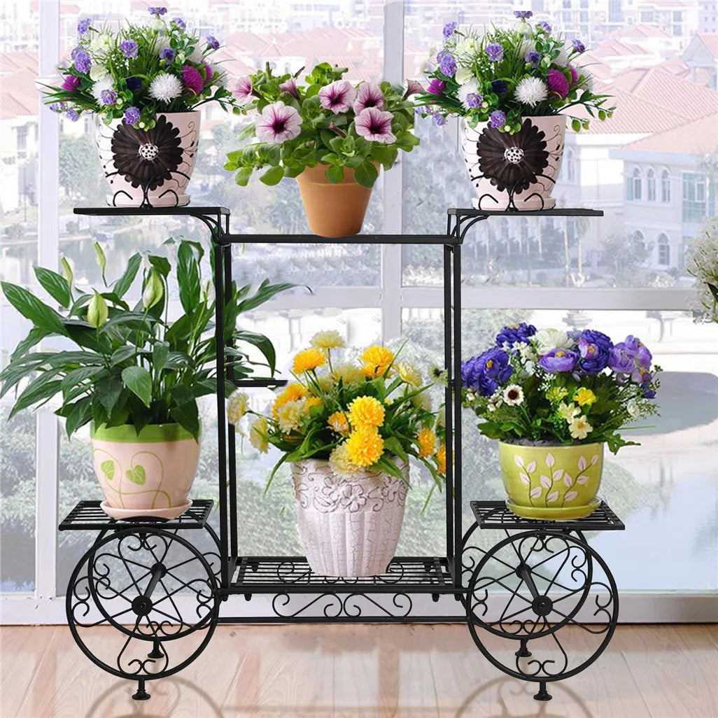 Large Metal Garden Cart Plant Stand - LoongFly Online