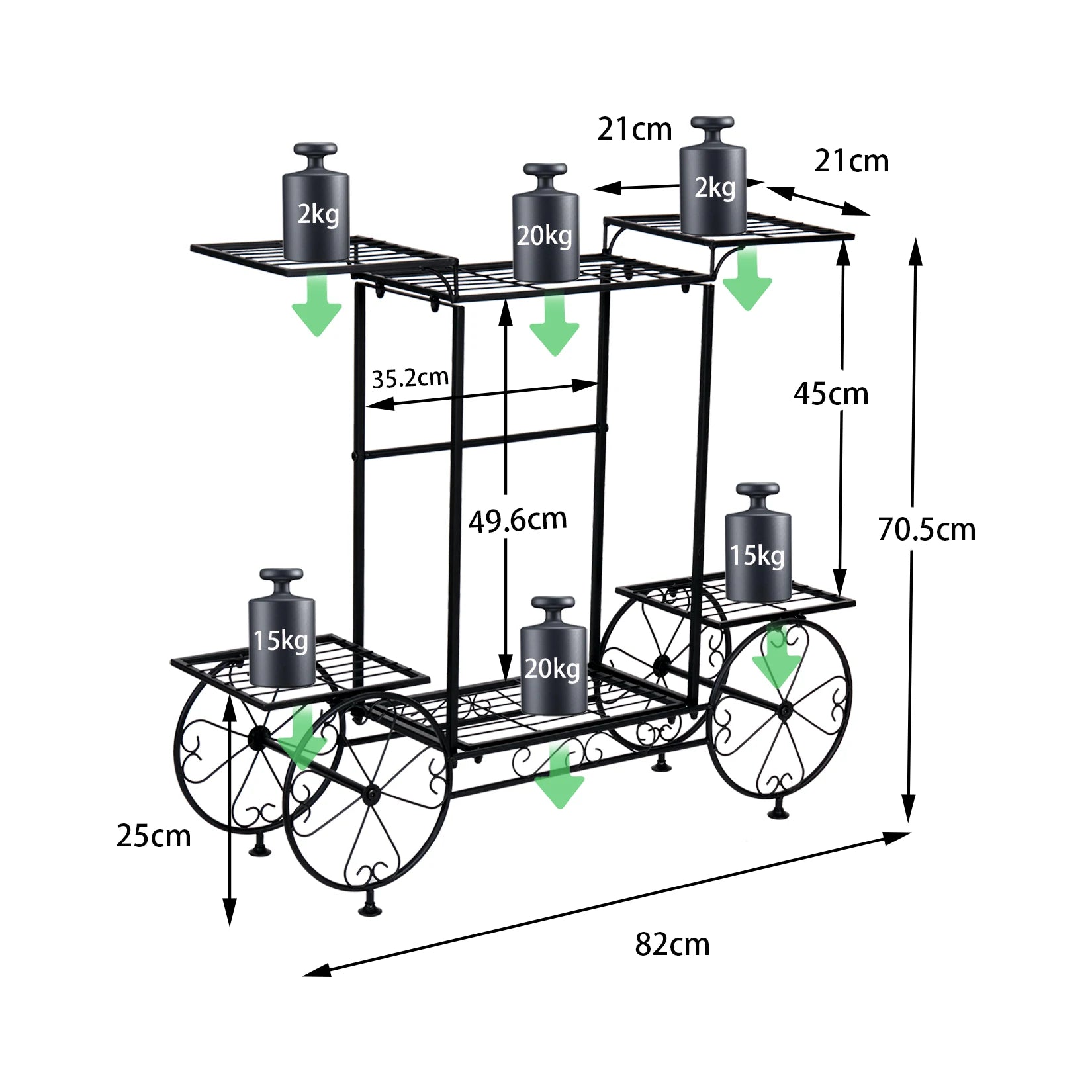 Large Metal Garden Cart Plant Stand - LoongFly Online