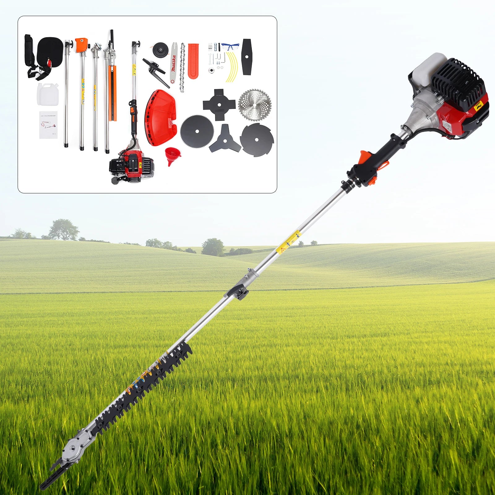 52cc 2-Stroke Hedge Strimmer Gasoline Brush Cutter Grass Wacker Weed Eater Lawn Mower Yard Pruner - LoongFly Online