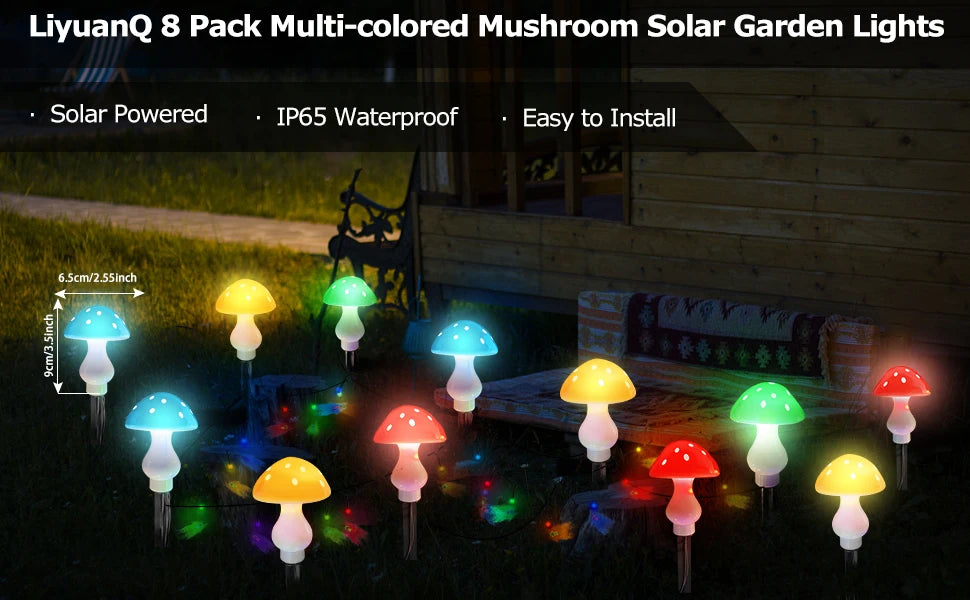 Outdoor Mushroom Solar Garden Lights - LoongFly Online