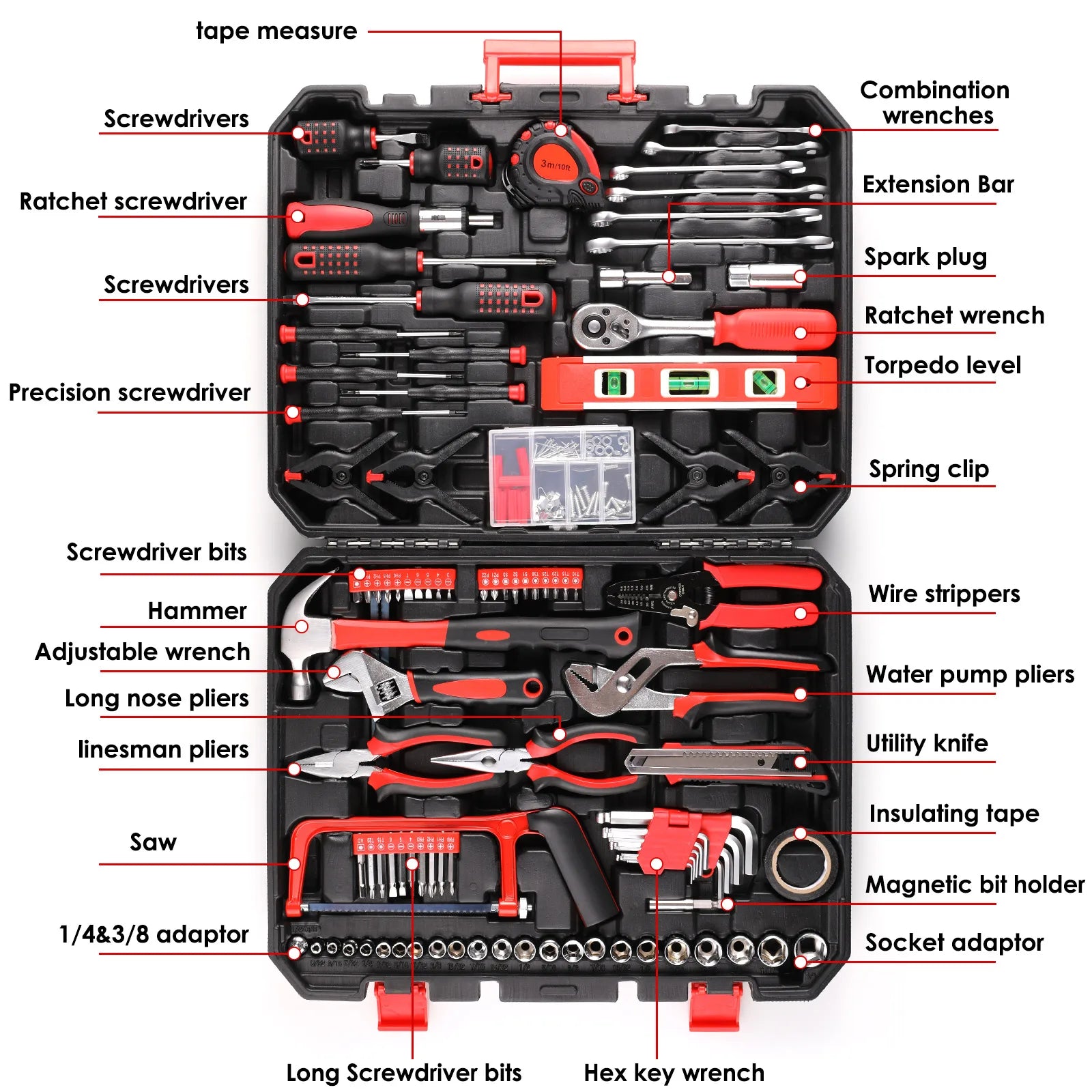 198 Piece Socket Wrench Auto Repair Tool Combination Package - LoongFly Online