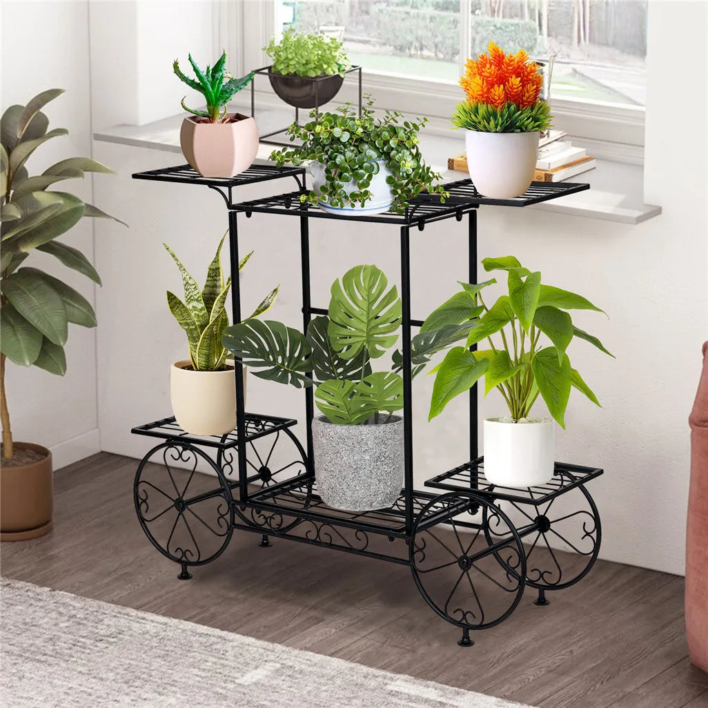 Large Metal Garden Cart Plant Stand - LoongFly Online