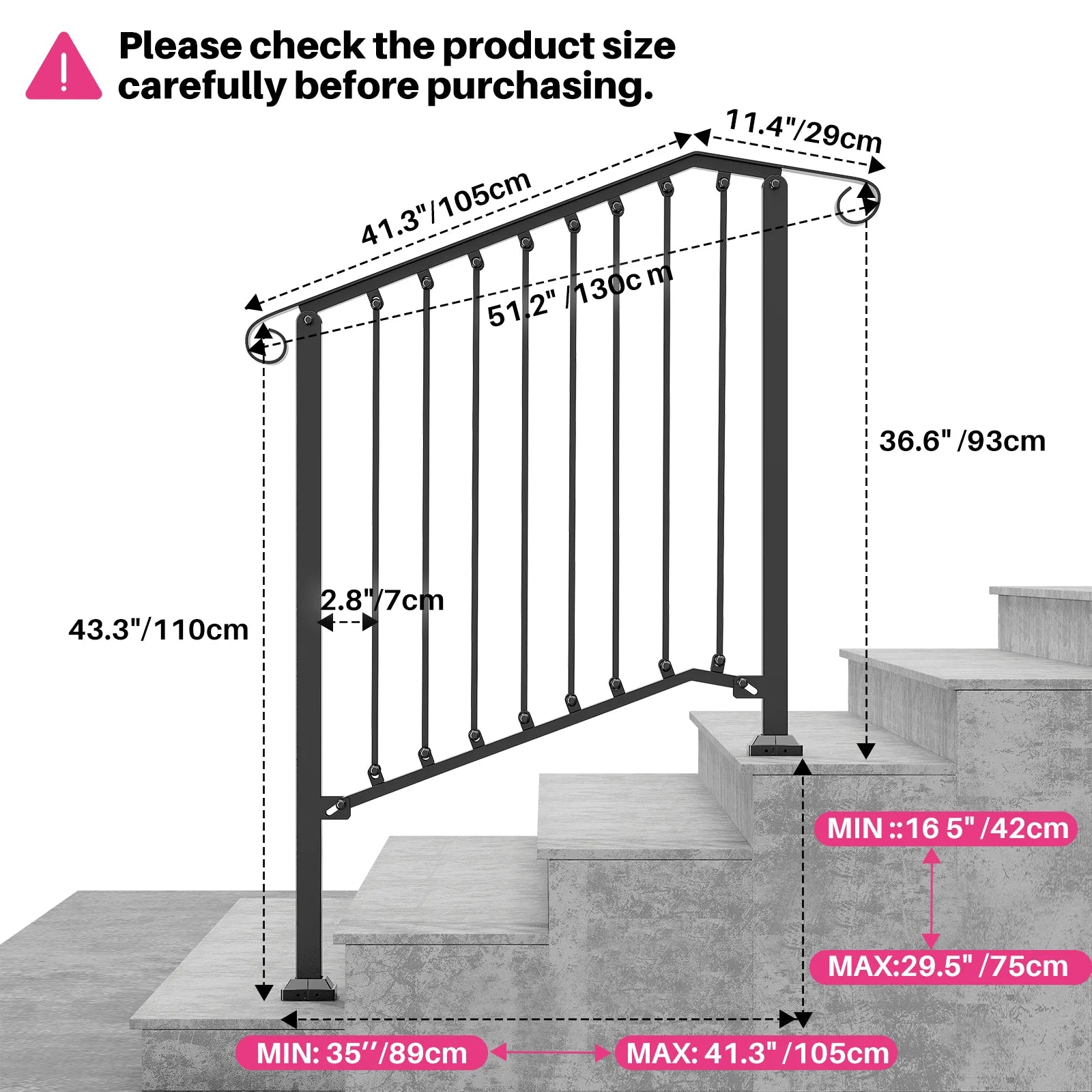 REDLIFE Handrails for Outdoor Steps - LoongFly Online