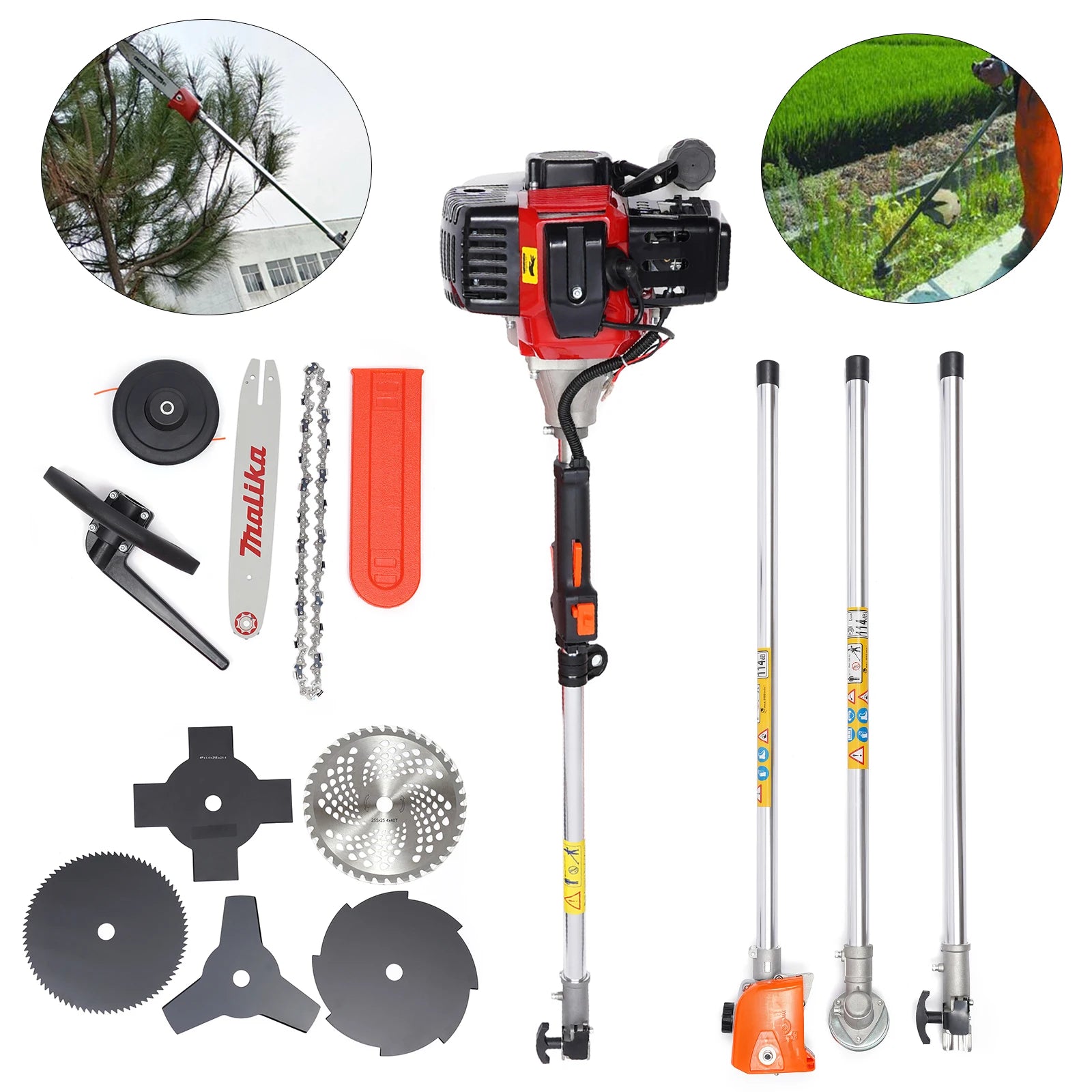 52cc 2-Stroke Hedge Strimmer Gasoline Brush Cutter Grass Wacker Weed Eater Lawn Mower Yard Pruner - LoongFly Online