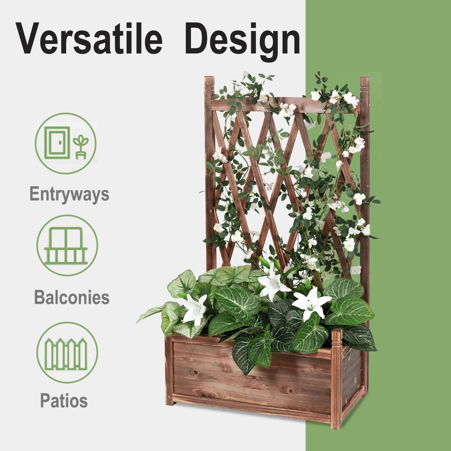 Large Raised Garden Bed Wooden Planter Box - LoongFly Online